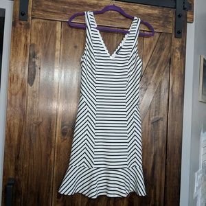 Bebe Black/White Striped Dress - image 1